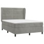 vidaXL Cama box spring con colchón terciopelo gris claro 140x200 cm vidaXL Cama box spring con colchón terciopelo gris claro 140x200 cm