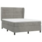 vidaXL Cama box spring con colchón terciopelo gris claro 140x190 cm vidaXL Cama box spring con colchón terciopelo gris claro 140x190 cm