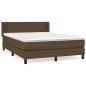 vidaXL Cama box spring con colchón tela marrón oscuro 140x200 cm vidaXL Cama box spring con colchón tela marrón oscuro 140x200 cm