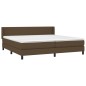 vidaXL Cama box spring con colchón tela marrón oscuro 200x200 cm vidaXL Cama box spring con colchón tela marrón oscuro 200x200 cm