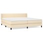 vidaXL Cama box spring con colchón tela color crema 200x200 cm vidaXL Cama box spring con colchón tela color crema 200x200 cm