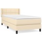 vidaXL Cama box spring con colchón tela color crema 90x200 cm vidaXL Cama box spring con colchón tela color crema 90x200 cm