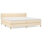 vidaXL Cama box spring con colchón tela color crema 200x200 cm vidaXL Cama box spring con colchón tela color crema 200x200 cm