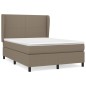 vidaXL Cama box spring con colchón tela gris taupe 140x200 cm vidaXL Cama box spring con colchón tela gris taupe 140x200 cm