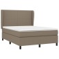 vidaXL Cama box spring con colchón tela gris taupe 140x200 cm vidaXL Cama box spring con colchón tela gris taupe 140x200 cm