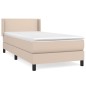 vidaXL Cama box spring con colchón cuero sintético capuchino 90x200 cm