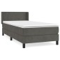 vidaXL Cama box spring con colchón terciopelo gris oscuro 80x200 cm vidaXL Cama box spring con colchón terciopelo gris oscuro 80x200 cm