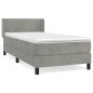 vidaXL Cama box spring con colchón terciopelo gris claro 90x190 cm vidaXL Cama box spring con colchón terciopelo gris claro 90x190 cm