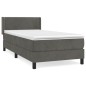 vidaXL Cama box spring con colchón terciopelo gris oscuro 100x200 cm vidaXL Cama box spring con colchón terciopelo gris oscuro 100x200 cm