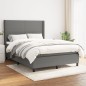 vidaXL Cama box spring con colchón tela gris oscuro 140x200 cm vidaXL Cama box spring con colchón tela gris oscuro 140x200 cm