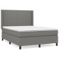 vidaXL Cama box spring con colchón tela gris oscuro 140x200 cm vidaXL Cama box spring con colchón tela gris oscuro 140x200 cm