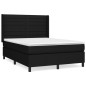vidaXL Cama box spring con colchón tela negro 140x190 cm vidaXL Cama box spring con colchón tela negro 140x190 cm