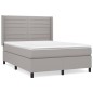 vidaXL Cama box spring con colchón tela gris claro 140x200 cm vidaXL Cama box spring con colchón tela gris claro 140x200 cm