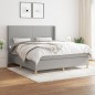 vidaXL Cama box spring con colchón tela gris claro 180x200 cm vidaXL Cama box spring con colchón tela gris claro 180x200 cm