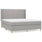 vidaXL Cama box spring con colchón tela gris claro 180x200 cm vidaXL Cama box spring con colchón tela gris claro 180x200 cm