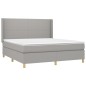 vidaXL Cama box spring con colchón tela gris claro 180x200 cm vidaXL Cama box spring con colchón tela gris claro 180x200 cm