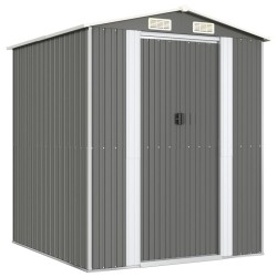 vidaXL Cobertizo de jardín acero galvanizado gris claro 192x191x223 cm