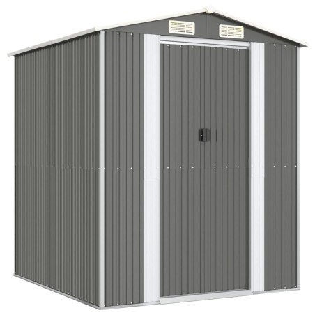 vidaXL Cobertizo de jardín acero galvanizado gris claro 192x191x223 cm