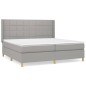 vidaXL Cama box spring con colchón tela gris claro 200x200 cm vidaXL Cama box spring con colchón tela gris claro 200x200 cm