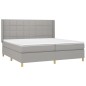 vidaXL Cama box spring con colchón tela gris claro 200x200 cm vidaXL Cama box spring con colchón tela gris claro 200x200 cm