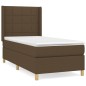 vidaXL Cama box spring con colchón tela marrón oscuro 100x200 cm vidaXL Cama box spring con colchón tela marrón oscuro 100x200 cm