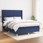 vidaXL Cama box spring con colchón tela azul 140x190 cm vidaXL Cama box spring con colchón tela azul 140x190 cm