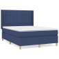 vidaXL Cama box spring con colchón tela azul 140x190 cm vidaXL Cama box spring con colchón tela azul 140x190 cm