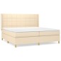 vidaXL Cama box spring con colchón tela color crema 200x200 cm vidaXL Cama box spring con colchón tela color crema 200x200 cm