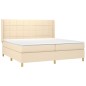 vidaXL Cama box spring con colchón tela color crema 200x200 cm vidaXL Cama box spring con colchón tela color crema 200x200 cm