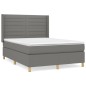 vidaXL Cama box spring con colchón tela gris oscuro 140x200 cm vidaXL Cama box spring con colchón tela gris oscuro 140x200 cm