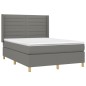 vidaXL Cama box spring con colchón tela gris oscuro 140x200 cm vidaXL Cama box spring con colchón tela gris oscuro 140x200 cm