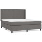 vidaXL Cama box spring con colchón cuero sintético gris 160x200 cm vidaXL Cama box spring con colchón cuero sintético gris 160x200 cm