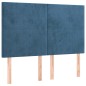 vidaXL Cama box spring con colchón terciopelo azul oscuro 140x200 cm