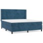 vidaXL Cama box spring con colchón terciopelo azul oscuro 160x200 cm vidaXL Cama box spring con colchón terciopelo azul oscuro 160x200 cm