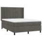 vidaXL Cama box spring con colchón terciopelo gris oscuro 140x200 cm