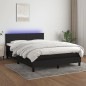 vidaXL Cama box spring con colchón LED tela negro 140x200 cm vidaXL Cama box spring con colchón LED tela negro 140x200 cm