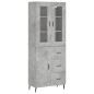 vidaXL Aparador alto madera contrachapada gris hormigón 69,5x34x180 cm vidaXL Aparador alto madera contrachapada gris hormigón 69,5x34x180 cm