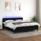 vidaXL Cama box spring con colchón LED tela negro 160x200 cm vidaXL Cama box spring con colchón LED tela negro 160x200 cm