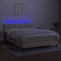 vidaXL Cama box spring colchón y luces LED tela crema 140x190 cm vidaXL Cama box spring colchón y luces LED tela crema 140x190 cm