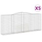 vidaXL Cestas de gaviones 5 uds forma de arco hierro 400x50x160/180 cm vidaXL Cestas de gaviones 5 uds forma de arco hierro 400x50x160/180 cm