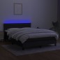 vidaXL Cama box spring colchón y luces LED tela negro 140x190 cm vidaXL Cama box spring colchón y luces LED tela negro 140x190 cm