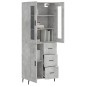 vidaXL Aparador alto madera contrachapada gris hormigón 69,5x34x180 cm vidaXL Aparador alto madera contrachapada gris hormigón 69,5x34x180 cm