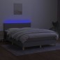 vidaXL Cama box spring colchón y luces LED tela gris claro 140x190 cm vidaXL Cama box spring colchón y luces LED tela gris claro 140x190 cm