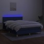 vidaXL Cama box spring con colchón y LED tela azul 140x200 cm vidaXL Cama box spring con colchón y LED tela azul 140x200 cm