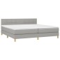 vidaXL Cama box spring con colchón tela y LED gris claro 200x200 cm vidaXL Cama box spring con colchón tela y LED gris claro 200x200 cm