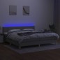 vidaXL Cama box spring con colchón tela y LED gris claro 200x200 cm vidaXL Cama box spring con colchón tela y LED gris claro 200x200 cm