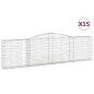 vidaXL Cestas de gaviones 15 uds forma de arco hierro 400x30x100/120cm vidaXL Cestas de gaviones 15 uds forma de arco hierro 400x30x100/120cm