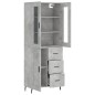 vidaXL Aparador alto madera contrachapada gris hormigón 69,5x34x180 cm vidaXL Aparador alto madera contrachapada gris hormigón 69,5x34x180 cm