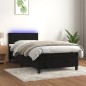 vidaXL Cama box spring colchón y LED terciopelo negro 90x200 cm