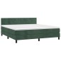 vidaXL Cama box spring colchón y LED terciopelo verde oscuro 160x200cm vidaXL Cama box spring colchón y LED terciopelo verde oscuro 160x200cm